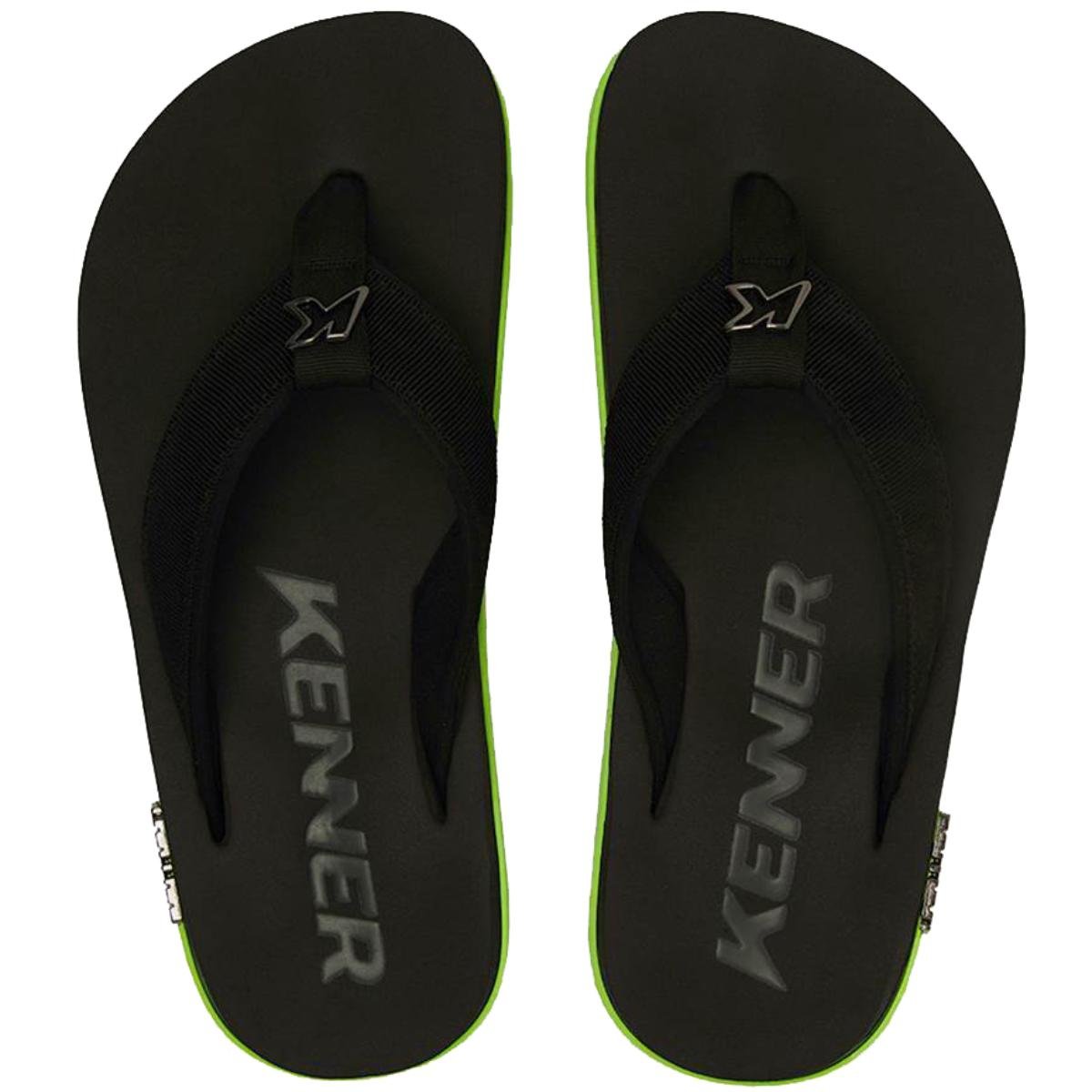 Sandália Kenner Kivah Cushy Masculina - Preto e Verde Preto/Verde 2