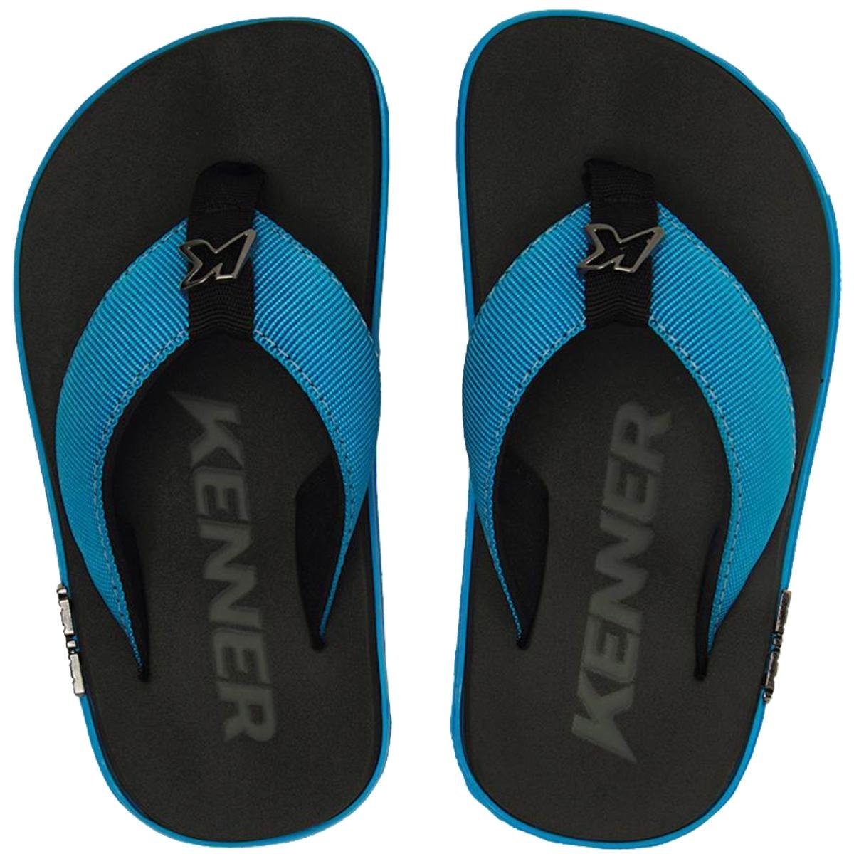 Chinelo Infantil Kenner Kivah Kids TKS - Preto e Azul Preto/Azul 2