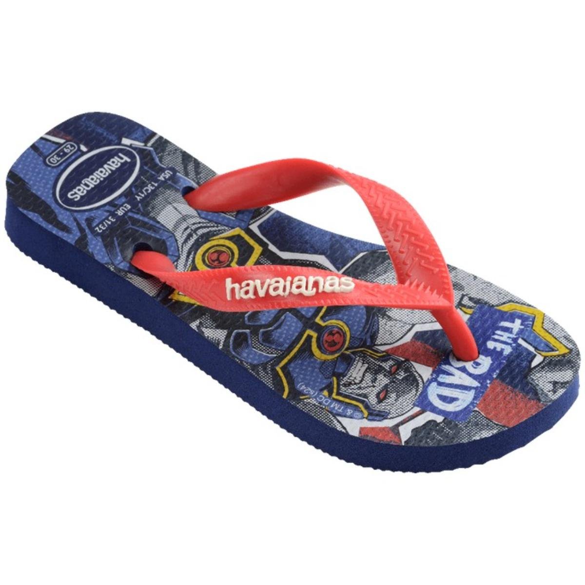 Sandália Infantil Havaianas Kids Heróis DC - Azul e Vermelho Azul/Vermelho 2