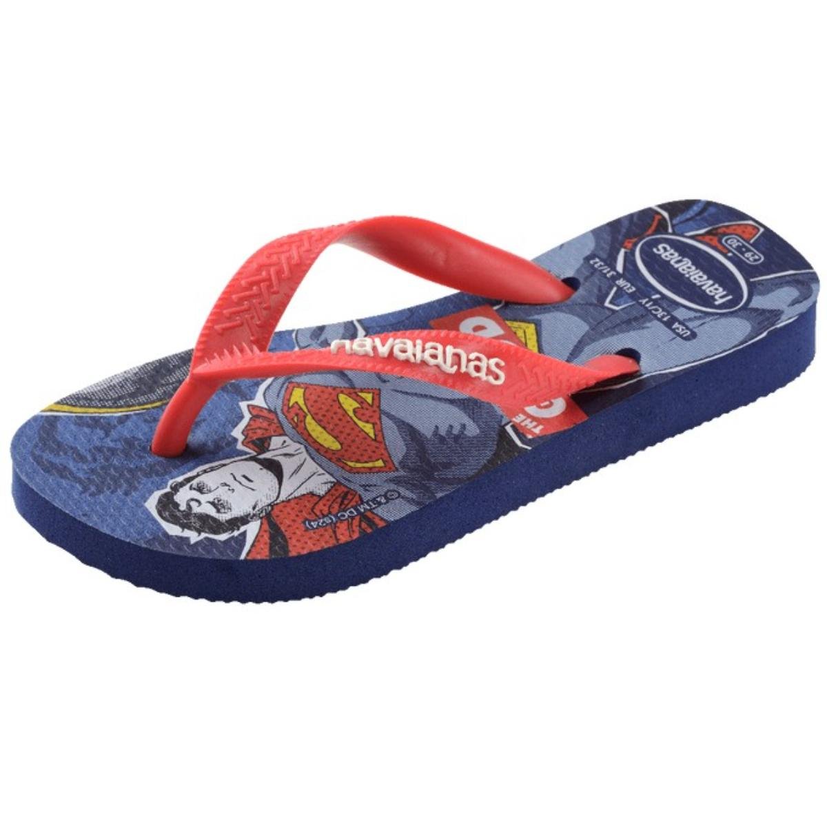 Sandália Infantil Havaianas Kids Heróis DC - Azul e Vermelho Azul/Vermelho 4