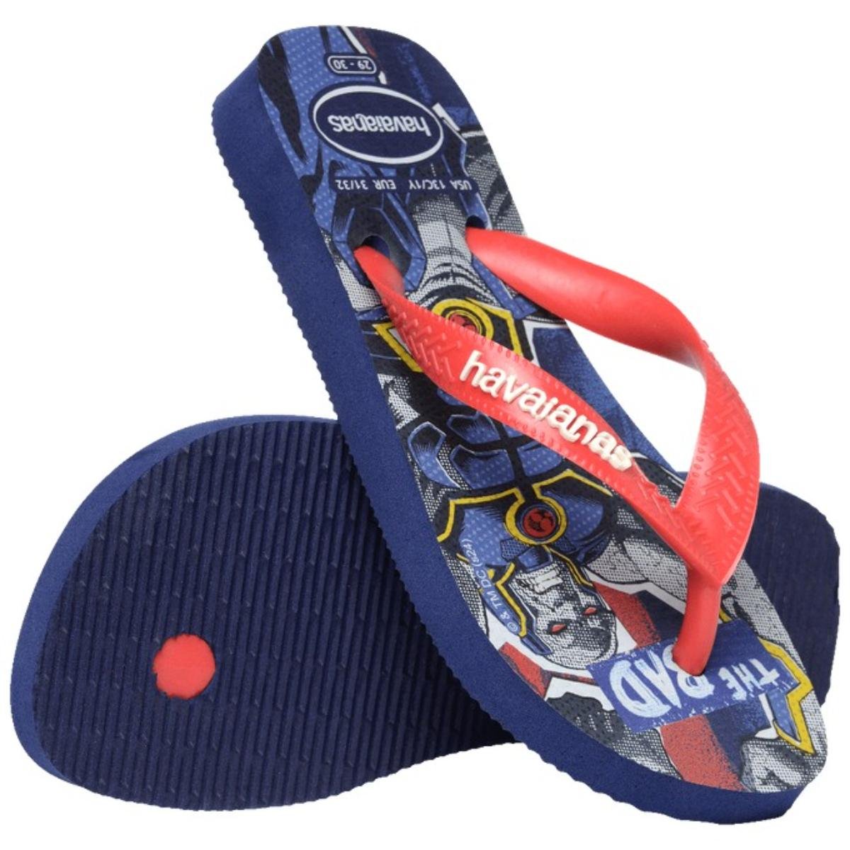 Sandália Infantil Havaianas Kids Heróis DC - Azul e Vermelho Azul/Vermelho 5