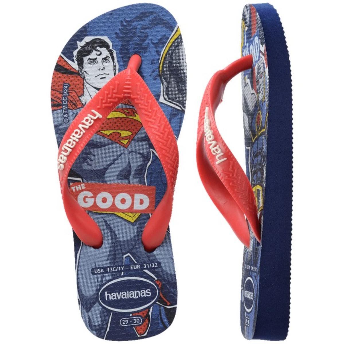Sandália Infantil Havaianas Kids Heróis DC - Azul e Vermelho Azul/Vermelho 6