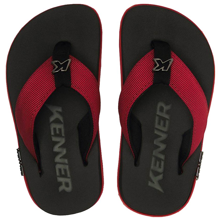 Chinelo Infantil Kenner Kivah Kids TKS - Preto e Vermelho Preto/Vermelho 2