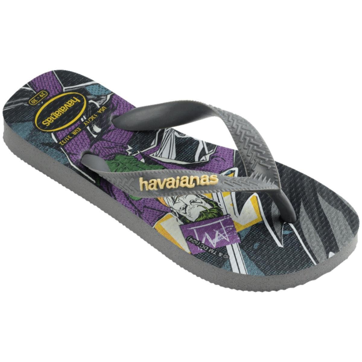 Sandália Infantil Havaianas Kids Heróis DC - Cinza Cinza 2