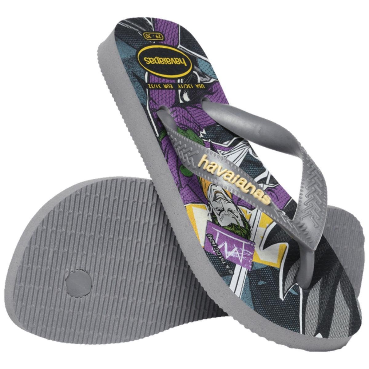 Sandália Infantil Havaianas Kids Heróis DC - Cinza Cinza 5