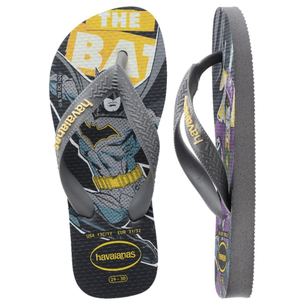 Sandália Infantil Havaianas Kids Heróis DC - Cinza Cinza 6