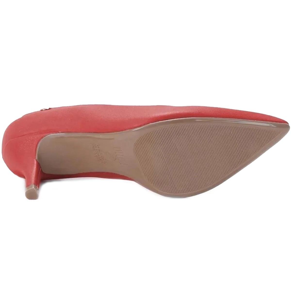 Scarpin Vizzano Salto Médio Bico Fino Feminino - Vermelho Vermelho 5