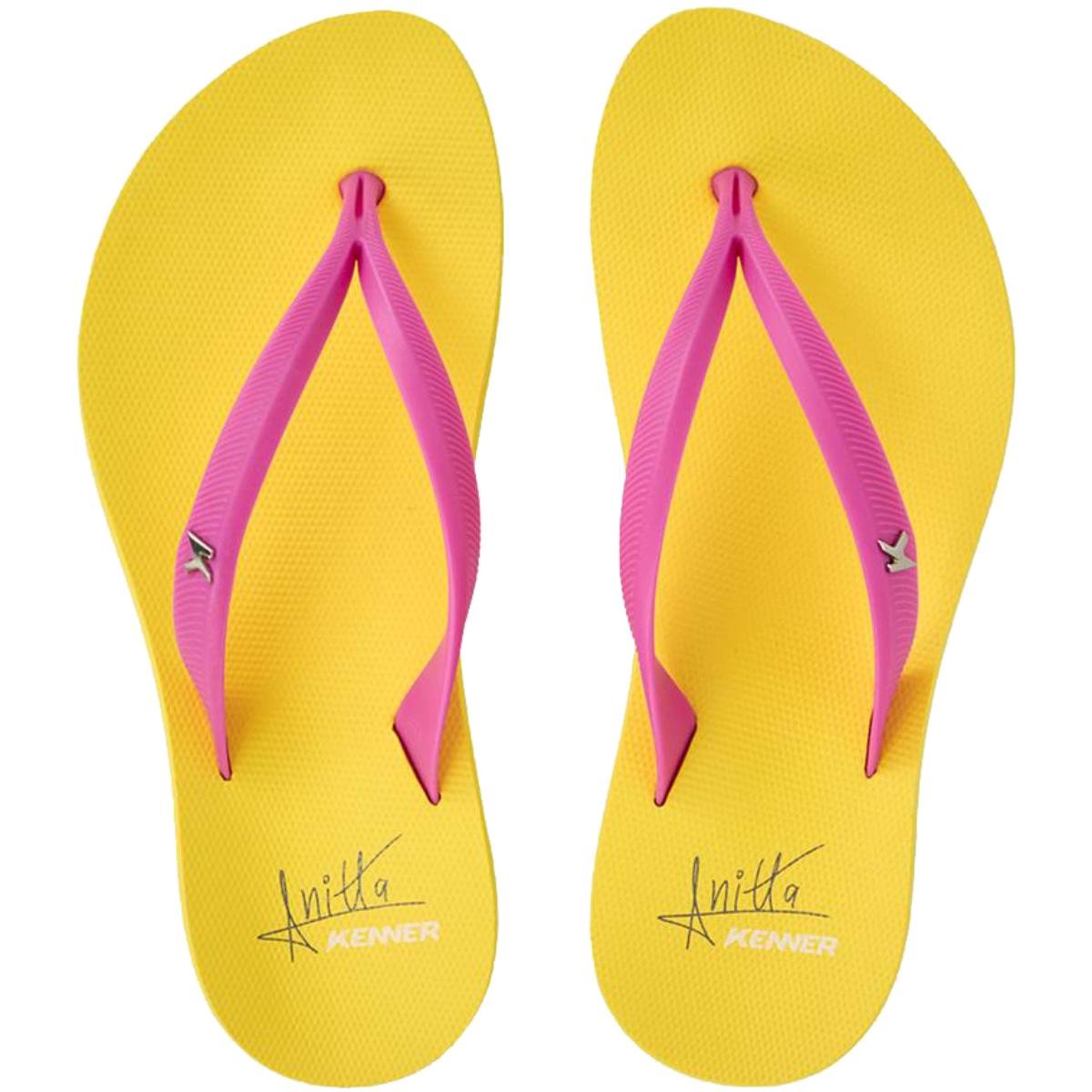 Chinelo Kenner Ibiza Anitta Feminino - Amarelo e Azul Amarelo/Azul 2