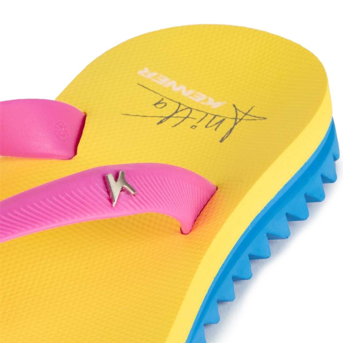 Chinelo Kenner Ibiza Anitta Feminino - Amarelo e Azul Amarelo/Azul 4