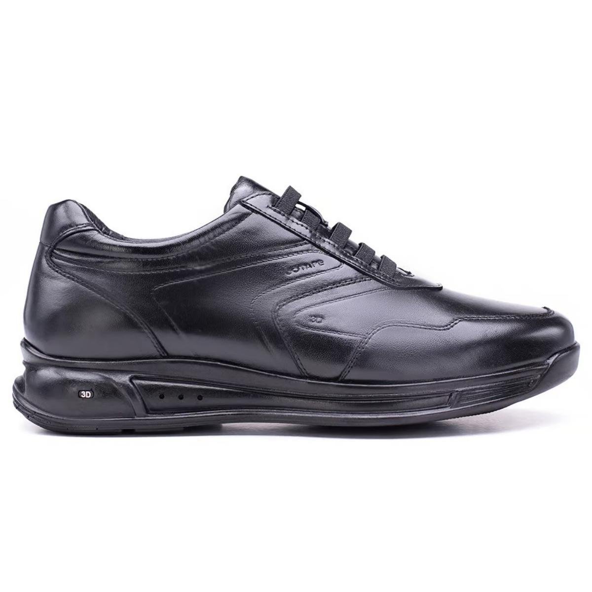 Sapato Jota Pe Couro 3D Evolution Masculino - Preto Preto 2