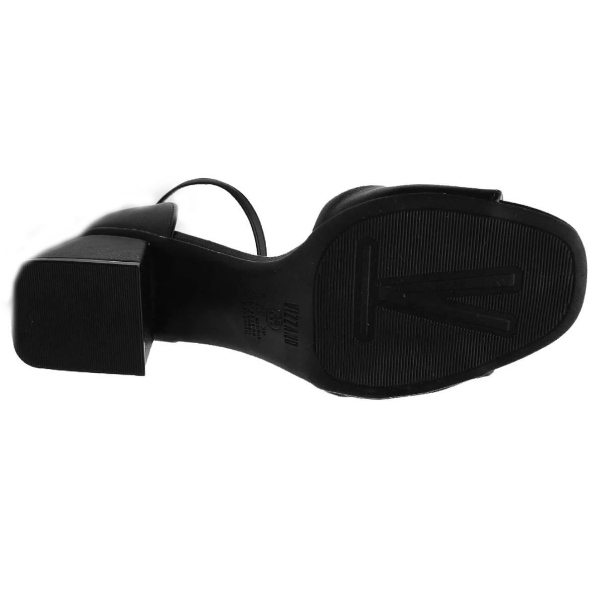 Sandália Vizzano Salto Bloco Detalhe Dourado - Preto Preto 6