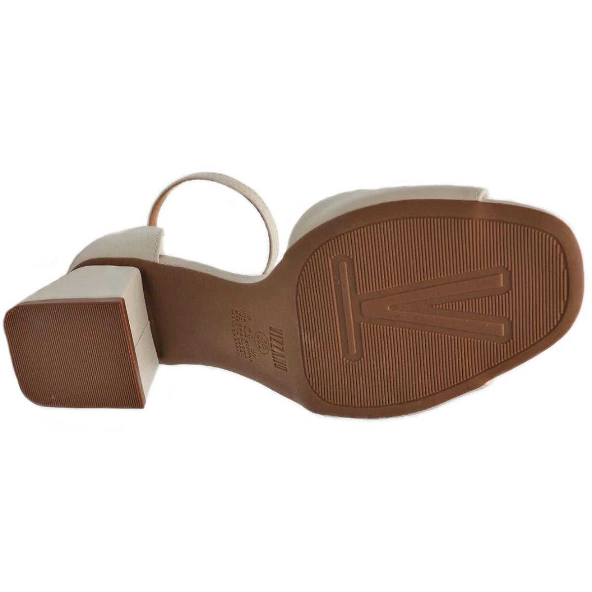 Sandália Vizzano Salto Bloco Detalhe Dourado - Cinza Cinza 6