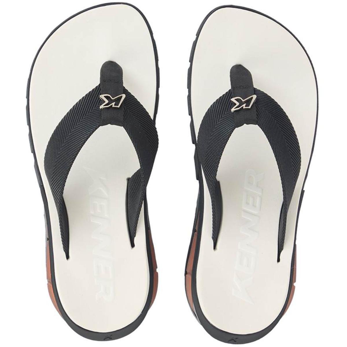 Chinelo Kenner Orak Masculino - Preto e Branco Preto/Branco 2
