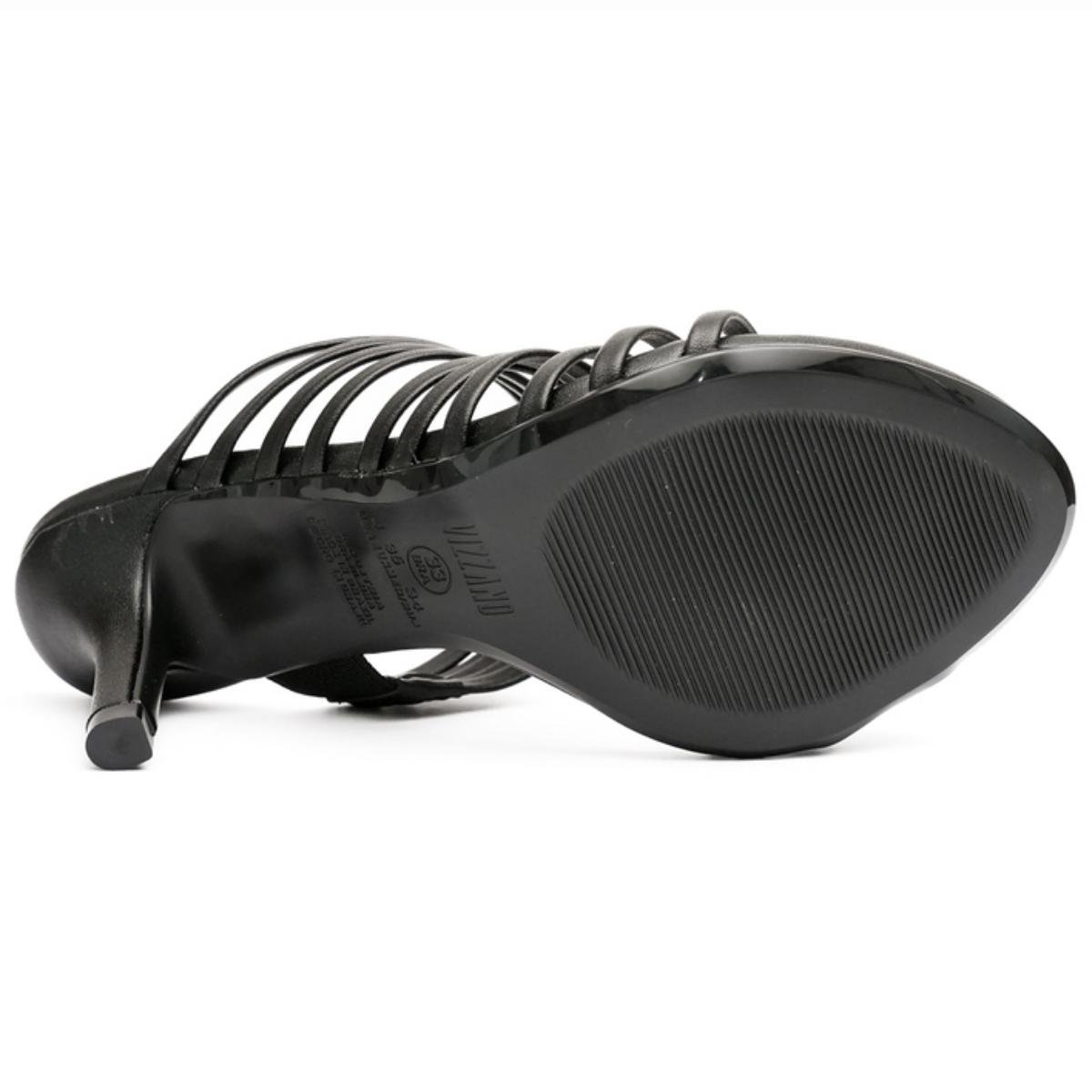 Tamanco Vizzano Salto Alto Tiras Feminino - Preto Preto 5