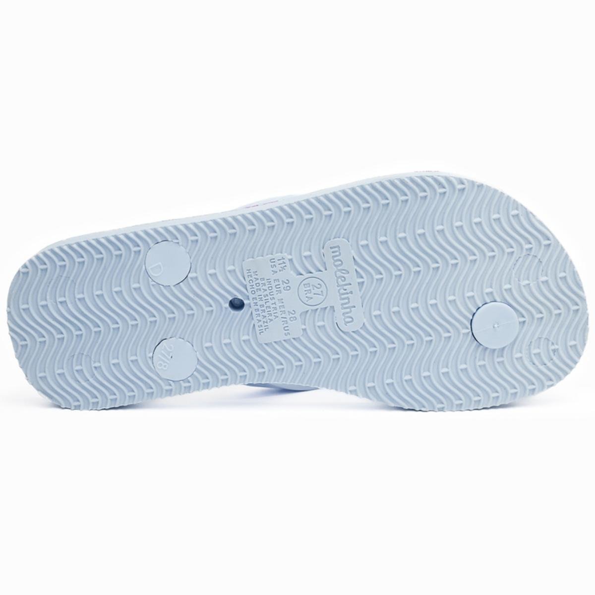 Chinelo Infantil Molekinha Coração Menina - Azul e Branco Azul/Branco 5