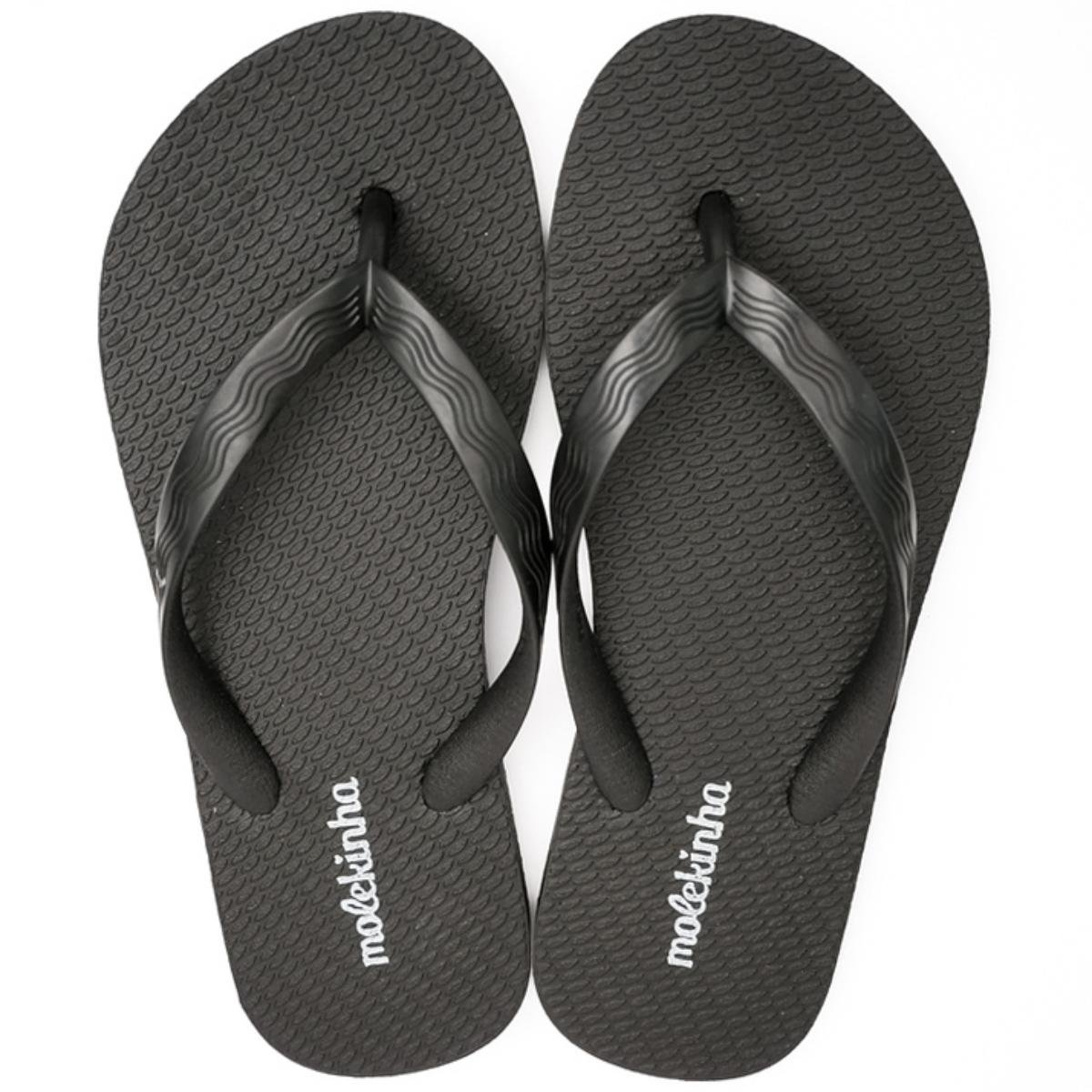 Chinelo Infantil Molekinha Tira Pronta Menina - Preto Preto 3