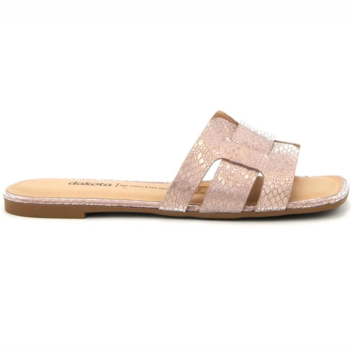 Rasteira Dakota Guzzi Brilho Feminina - Rosê Bege 2