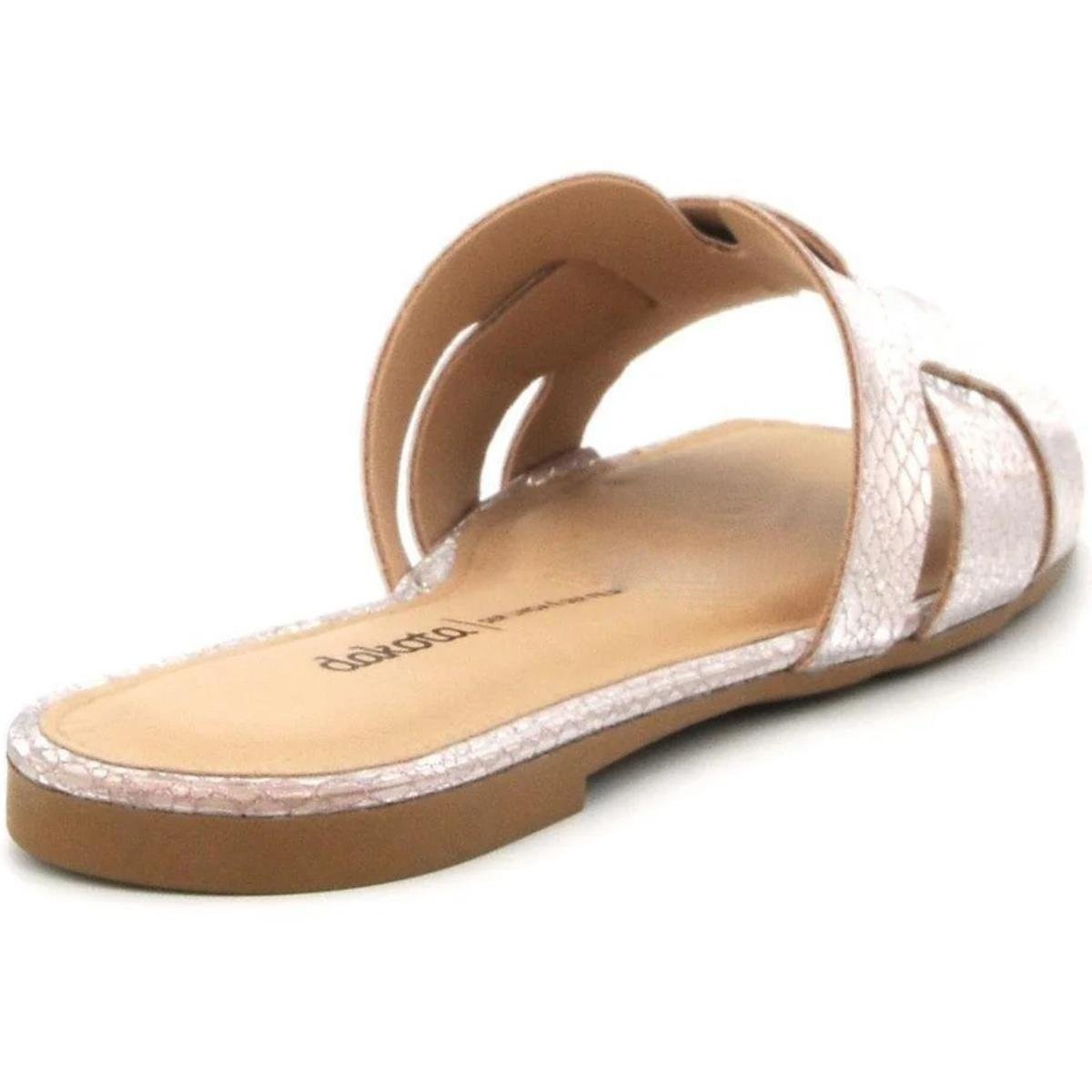 Rasteira Dakota Guzzi Brilho Feminina - Rosê Bege 4