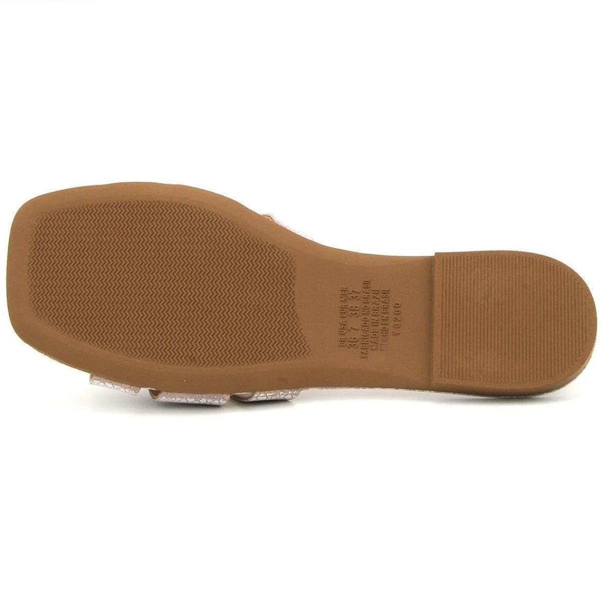 Rasteira Dakota Guzzi Brilho Feminina - Rosê Bege 5