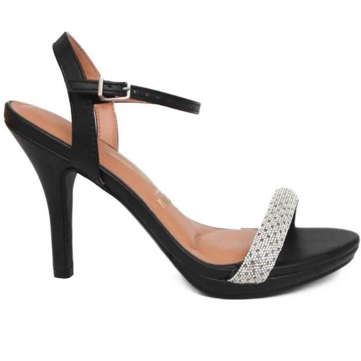 Sandália Vizzano Meia Pata Tira Strass - Preto Preto 2