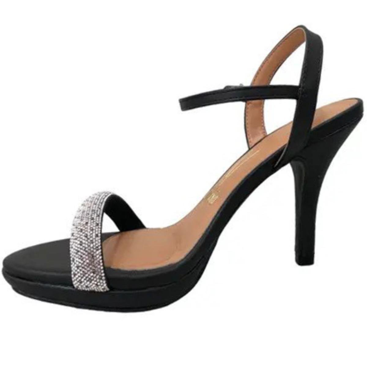 Sandália Vizzano Meia Pata Tira Strass - Preto Preto 4
