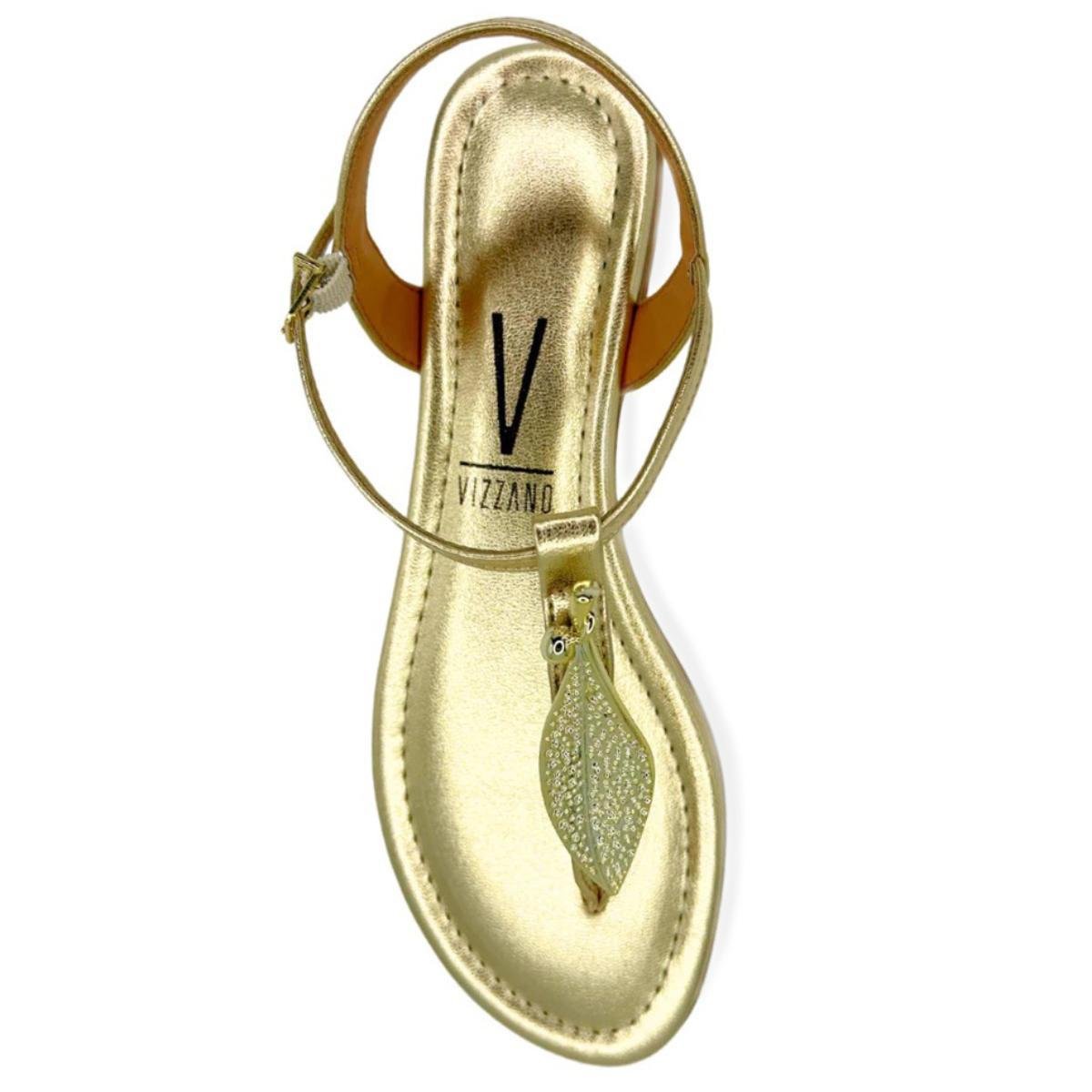 Dourada Sandália Rasteirinha Vizzano Sandália Rasteira Sandalia