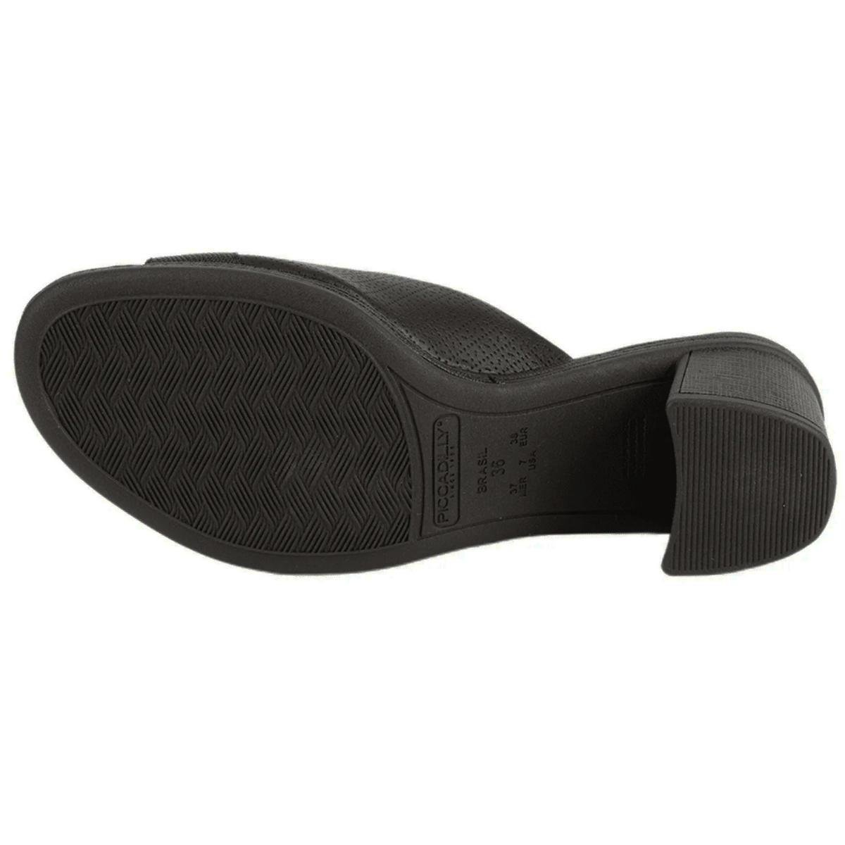 Tamanco Piccadilly Conforto Detalhe Dourado - Preto Preto 6