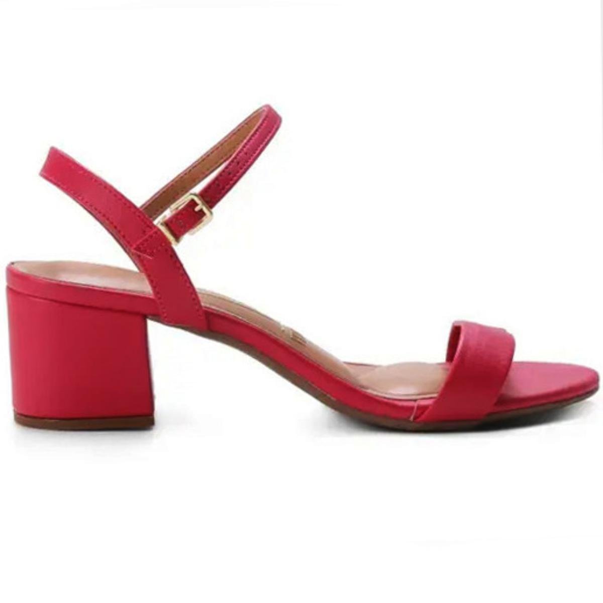 Sandália Vizzano Salto Médio Feminina - Vermelho Vermelho 2
