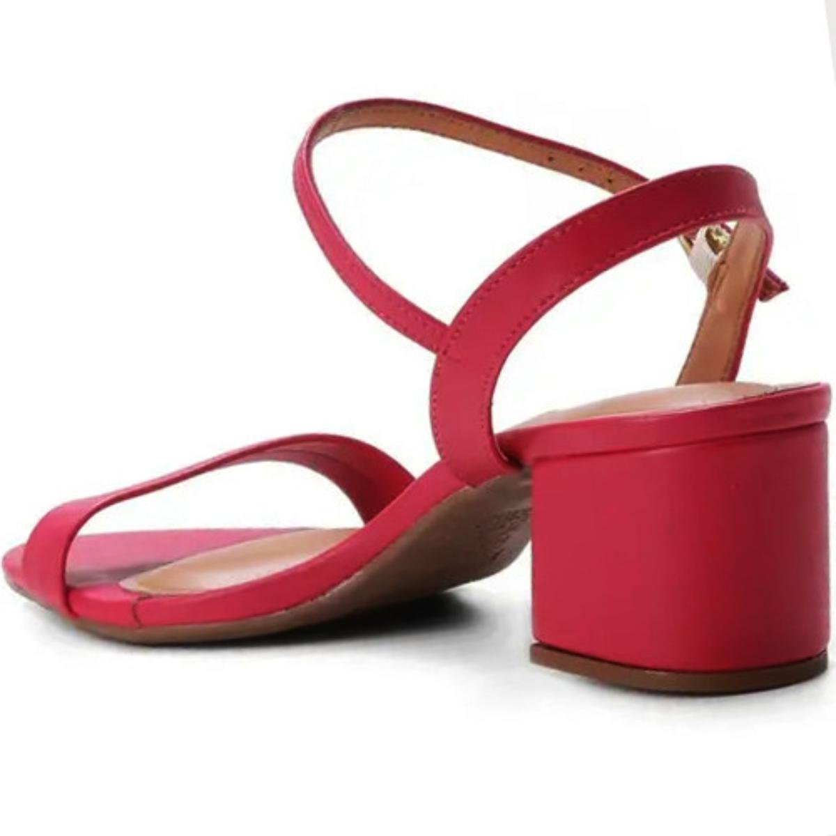 Sandália Vizzano Salto Médio Feminina - Vermelho Vermelho 4