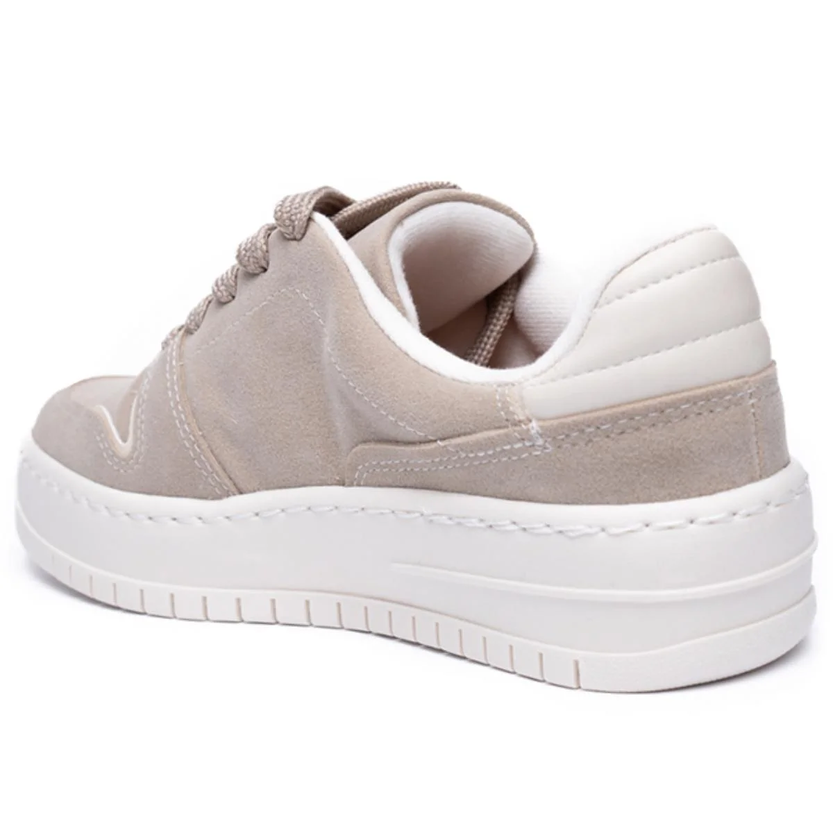 Tênis Vizzano Camurça Perfuros Feminino - Bege Bege 4