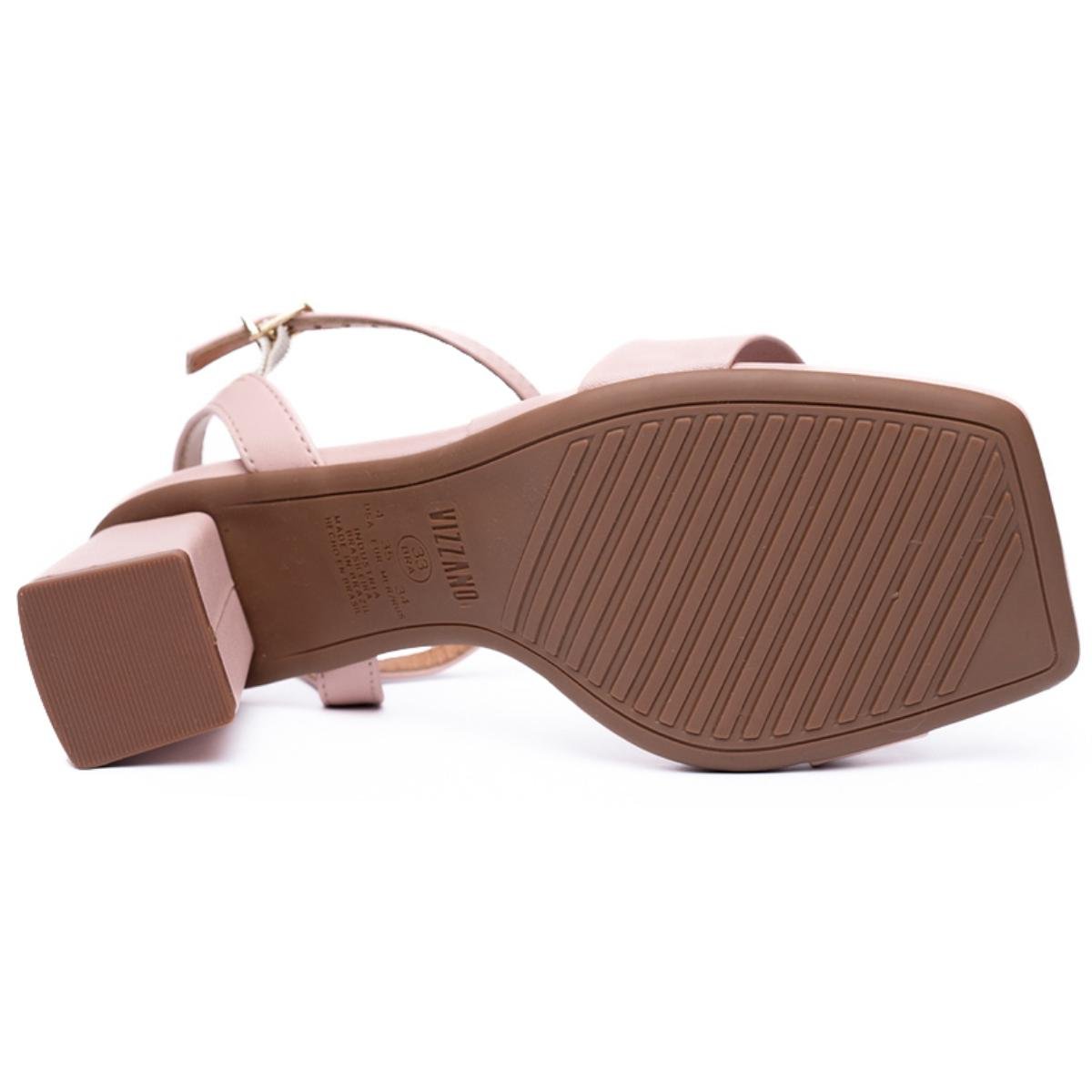 Sandália Vizzano Salto Bloco Médio Feminina - Rosa Rosa 5