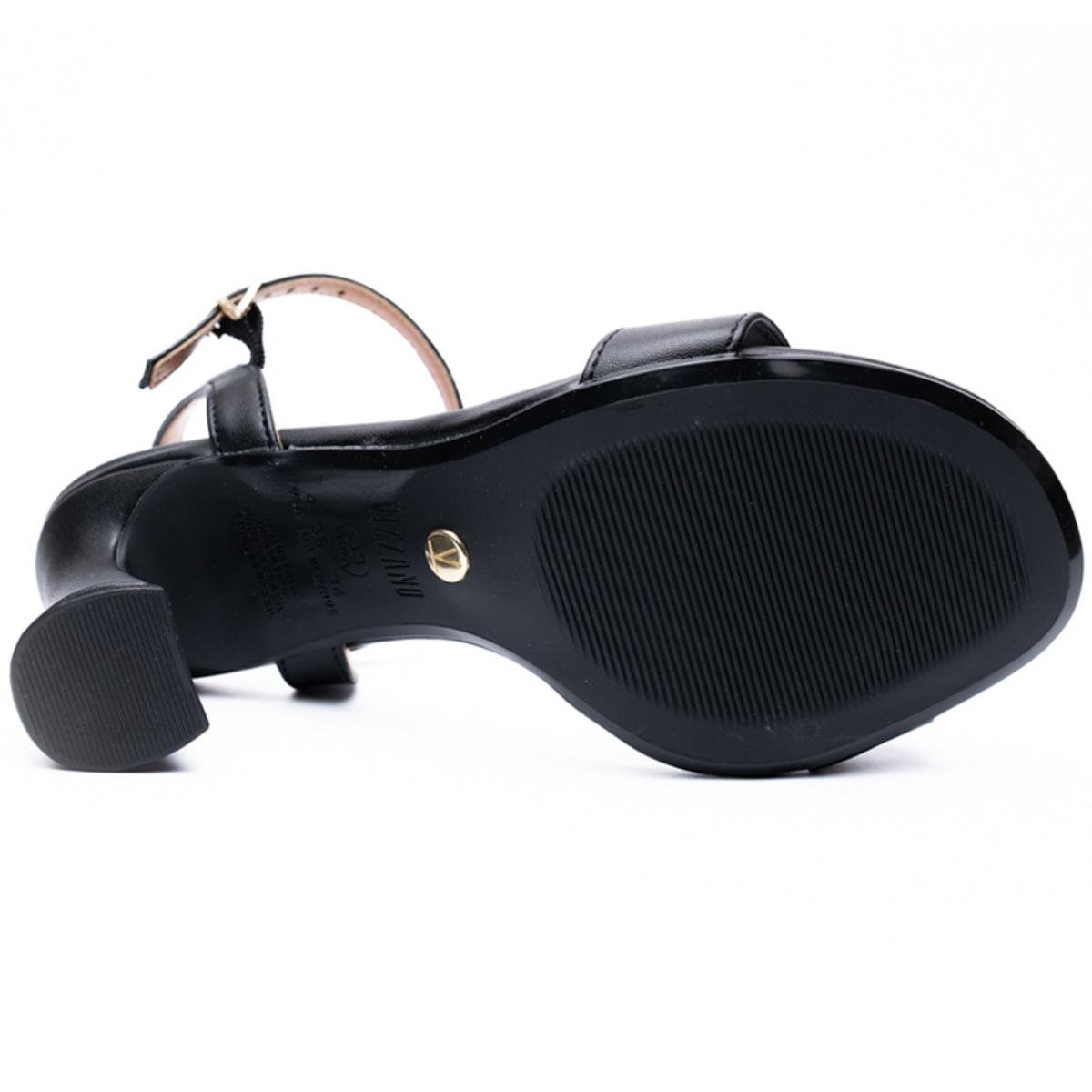 Sandália Vizzano Básica Salto Médio Feminina - Preto Preto 5
