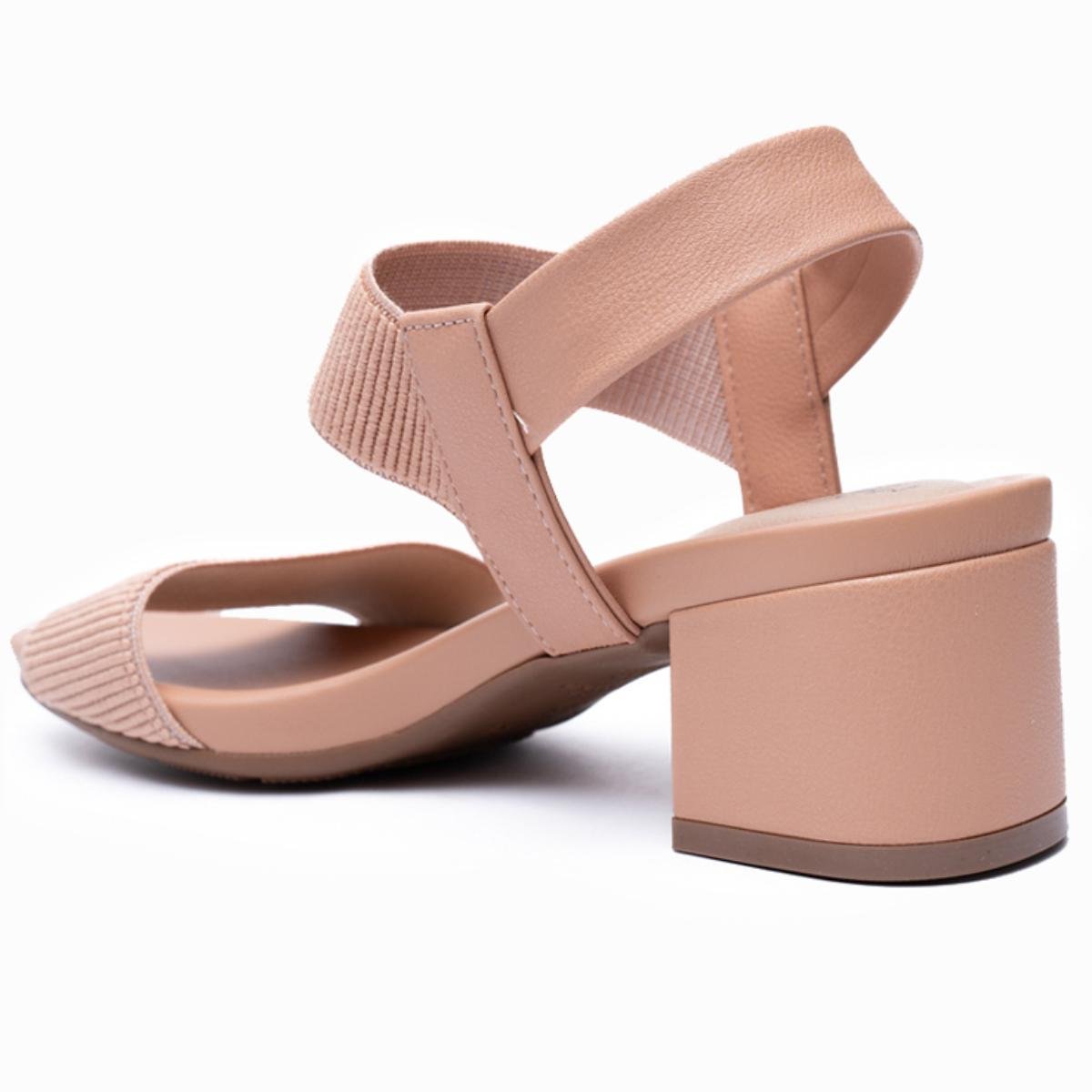 Sandália Modare Tiras De Elástico Ultra Conforto - Nude Bege 4