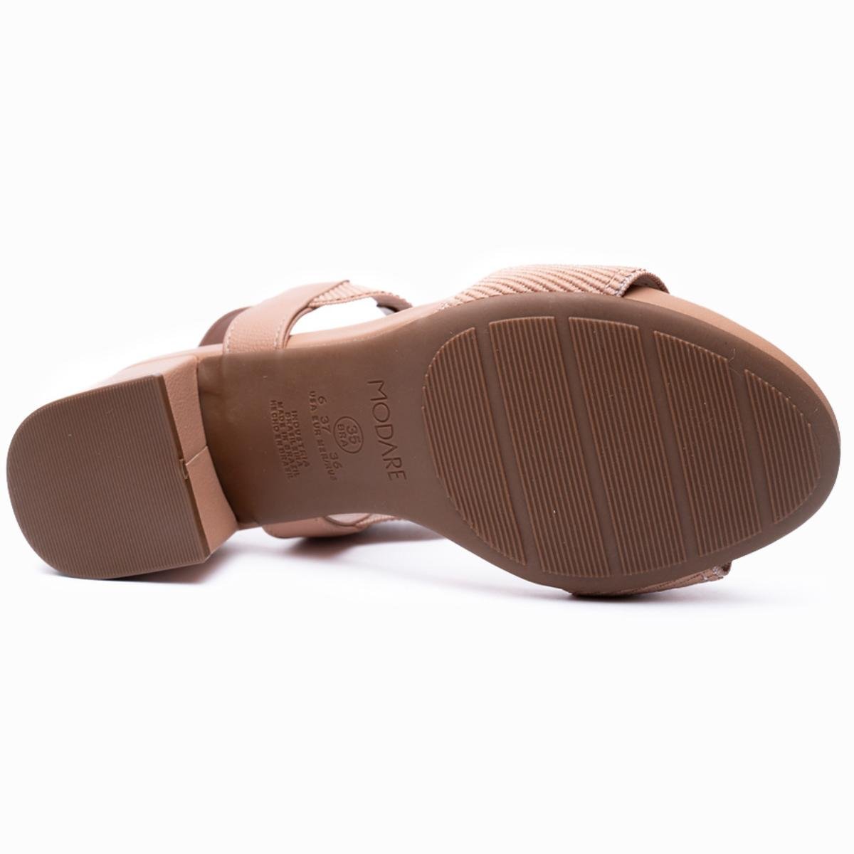 Sandália Modare Tiras De Elástico Ultra Conforto - Nude Bege 5
