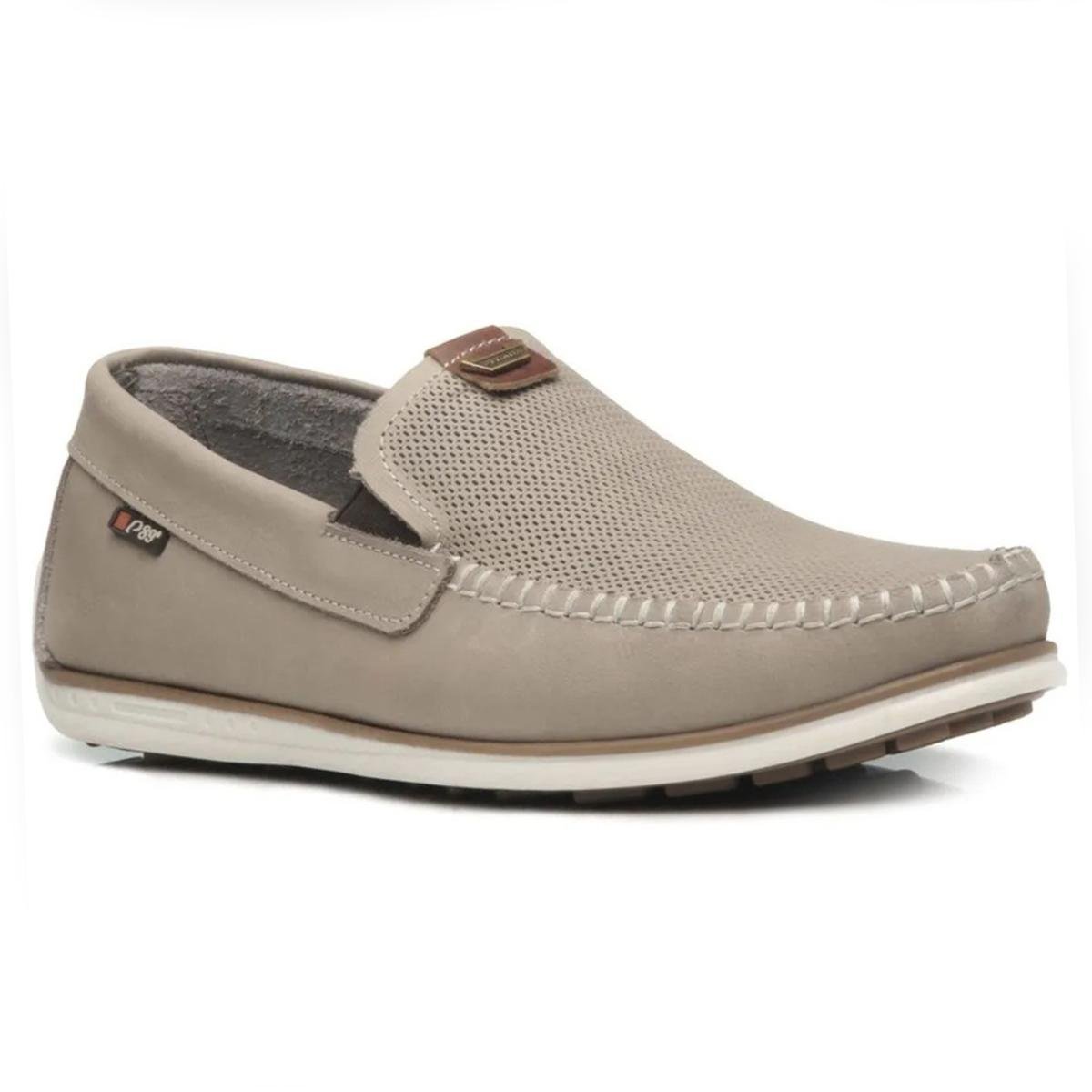 Mocassim Couro Pegada 142002 Masculino - Areia Bege 1