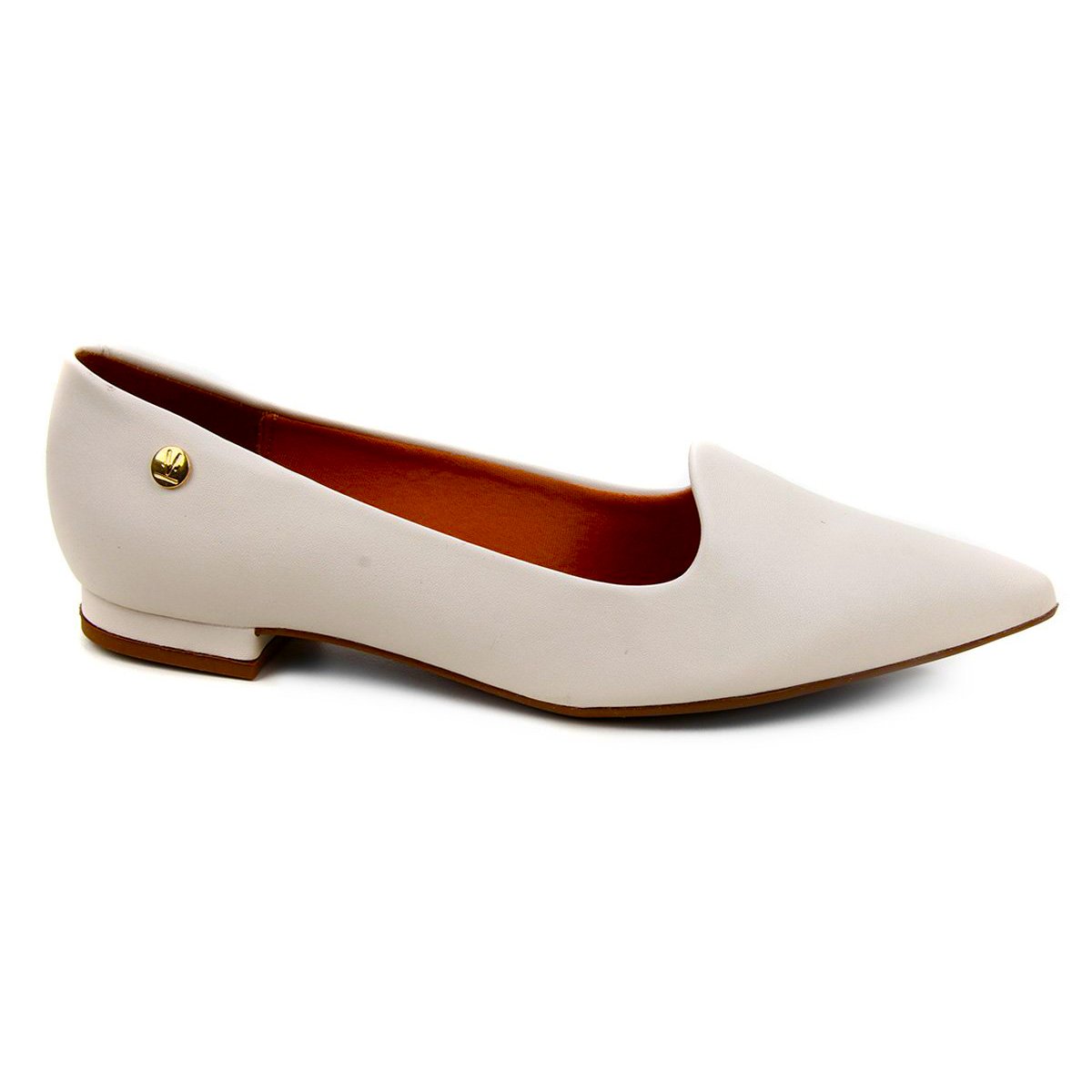 Sapatilha Vizzano Salto Baixo Bico Fino - Branco Branco 2