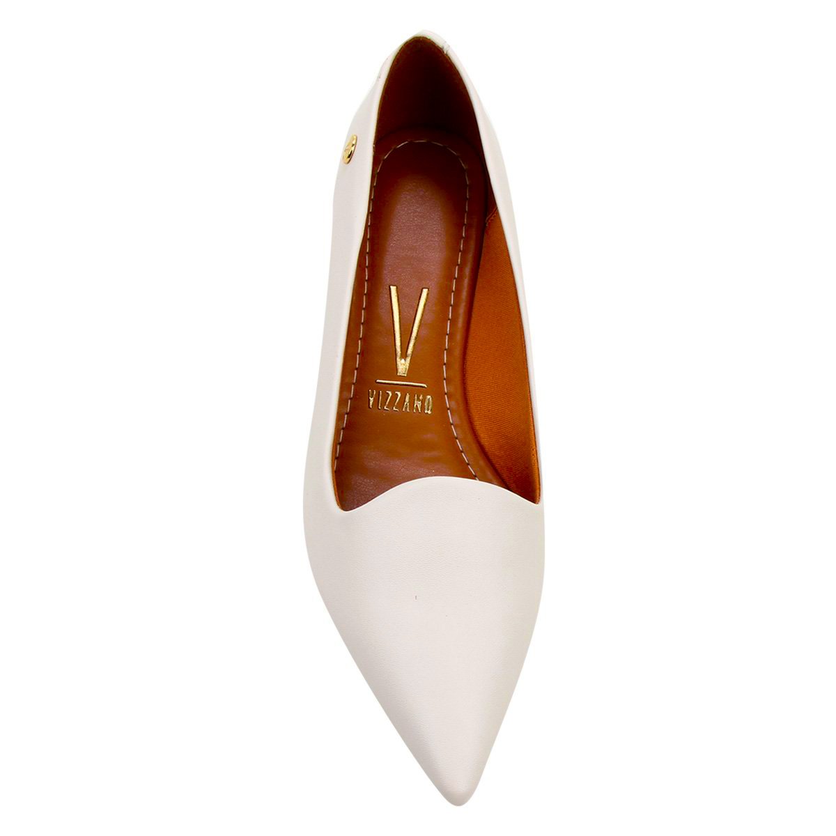 Sapatilha Vizzano Salto Baixo Bico Fino - Branco Branco 3
