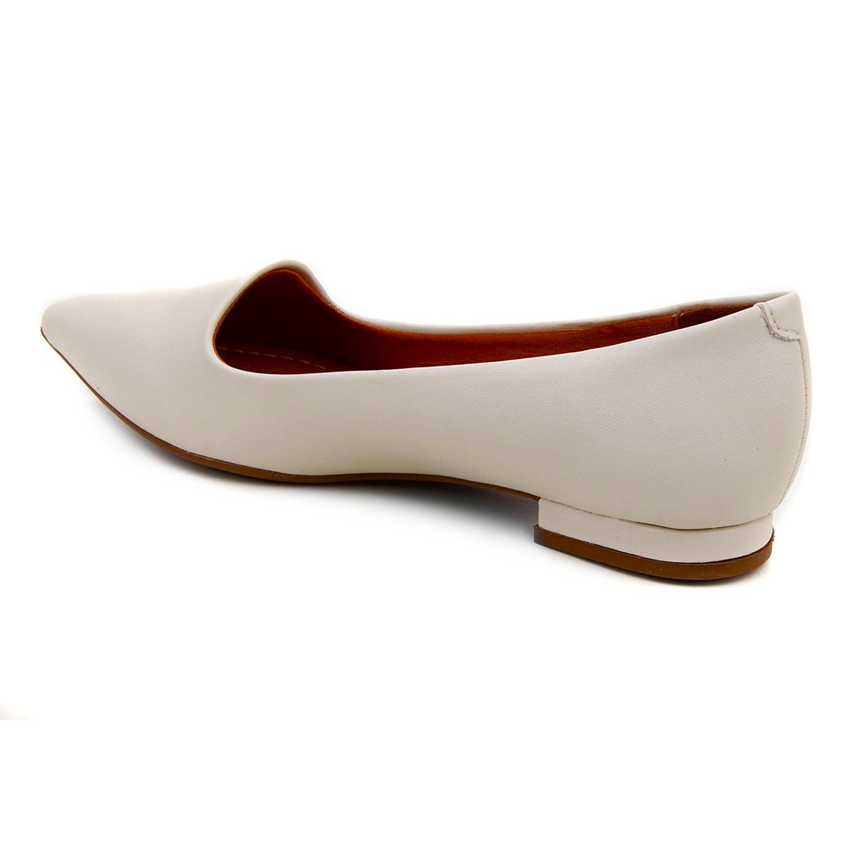 Sapatilha Vizzano Salto Baixo Bico Fino - Branco Branco 4