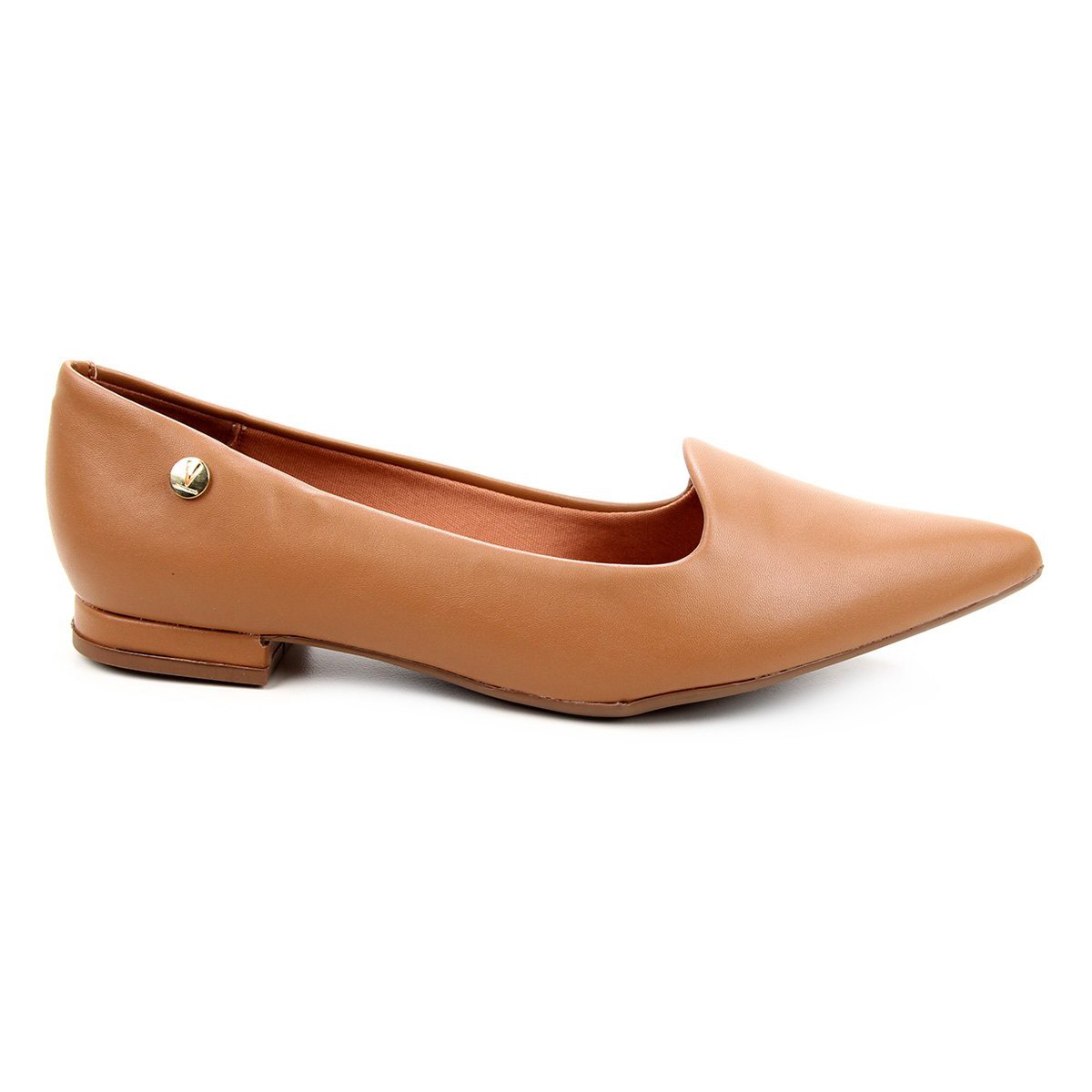 Sapatilha Vizzano Salto Baixo Bico Fino - Caramelo Marrom 2
