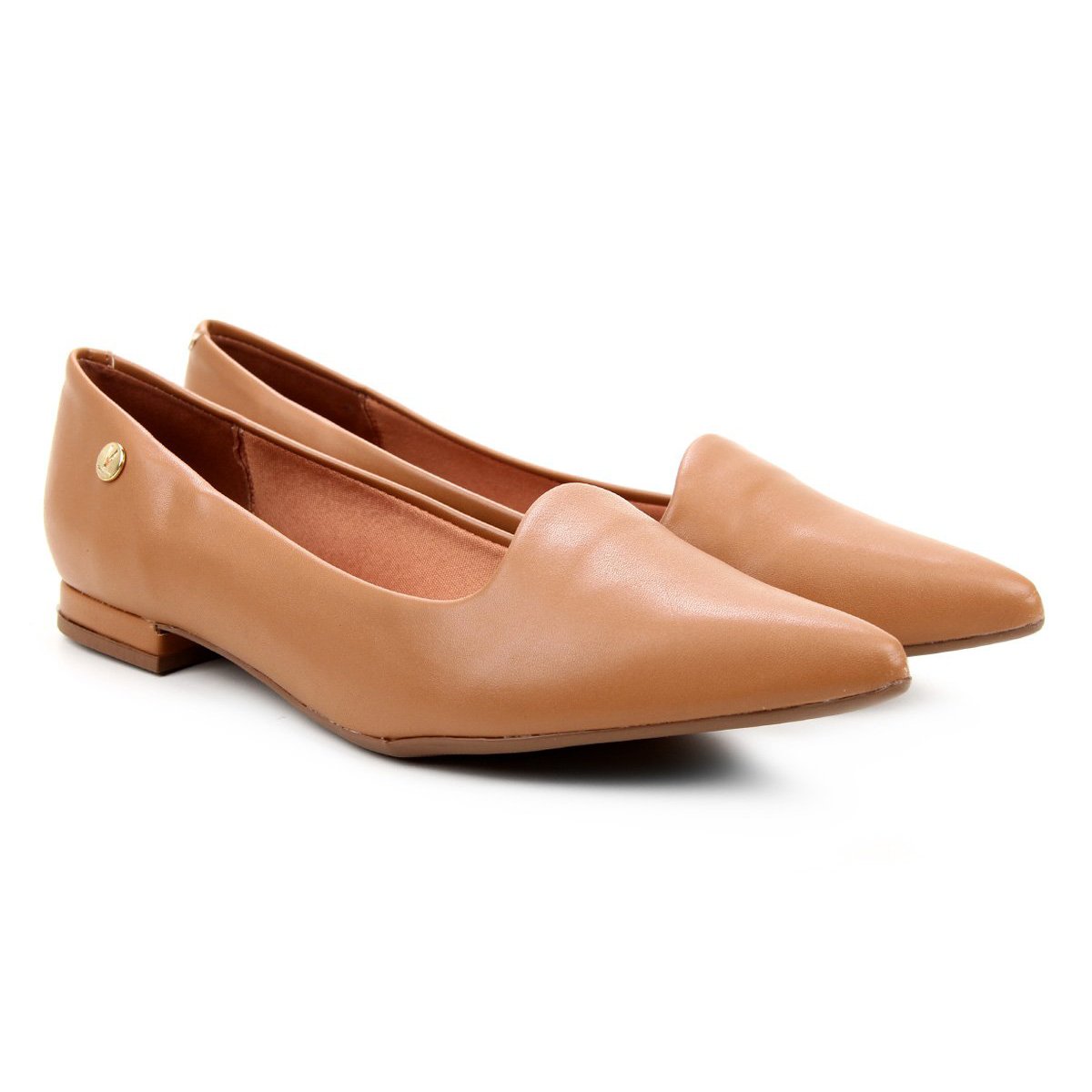 Sapatilha Vizzano Salto Baixo Bico Fino - Caramelo Marrom 1