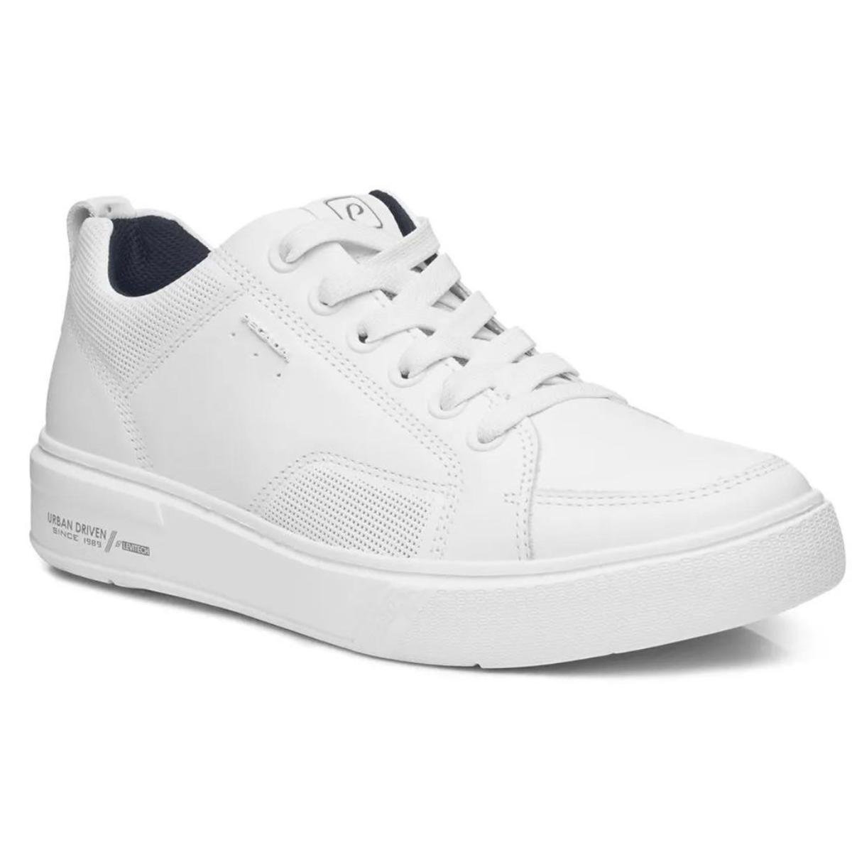 Tênis Couro Pegada Casual Masculino - Branco Branco 1