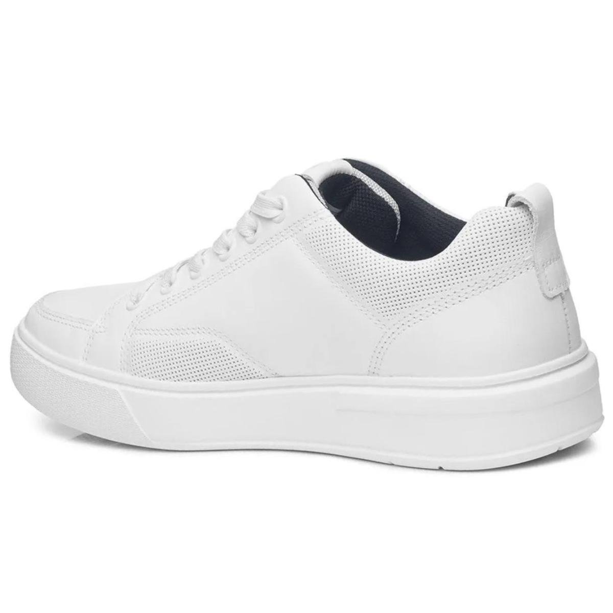 Tênis Couro Pegada Casual Masculino - Branco Branco 4