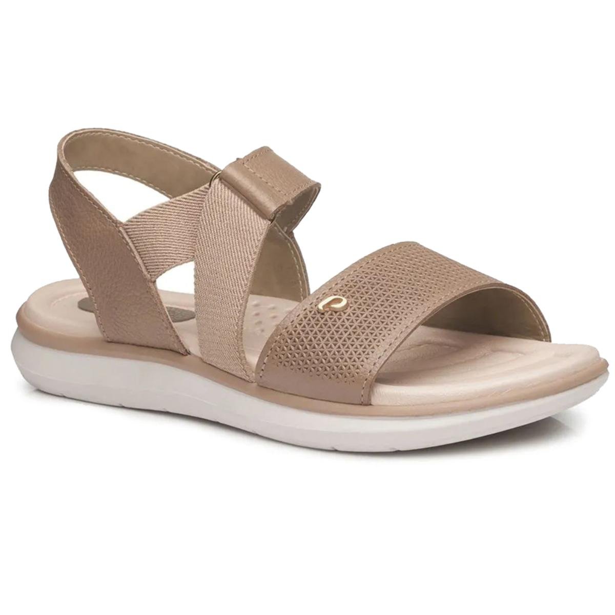 Sandália Couro Pegada Castor Feminina - Marrom Bege 1