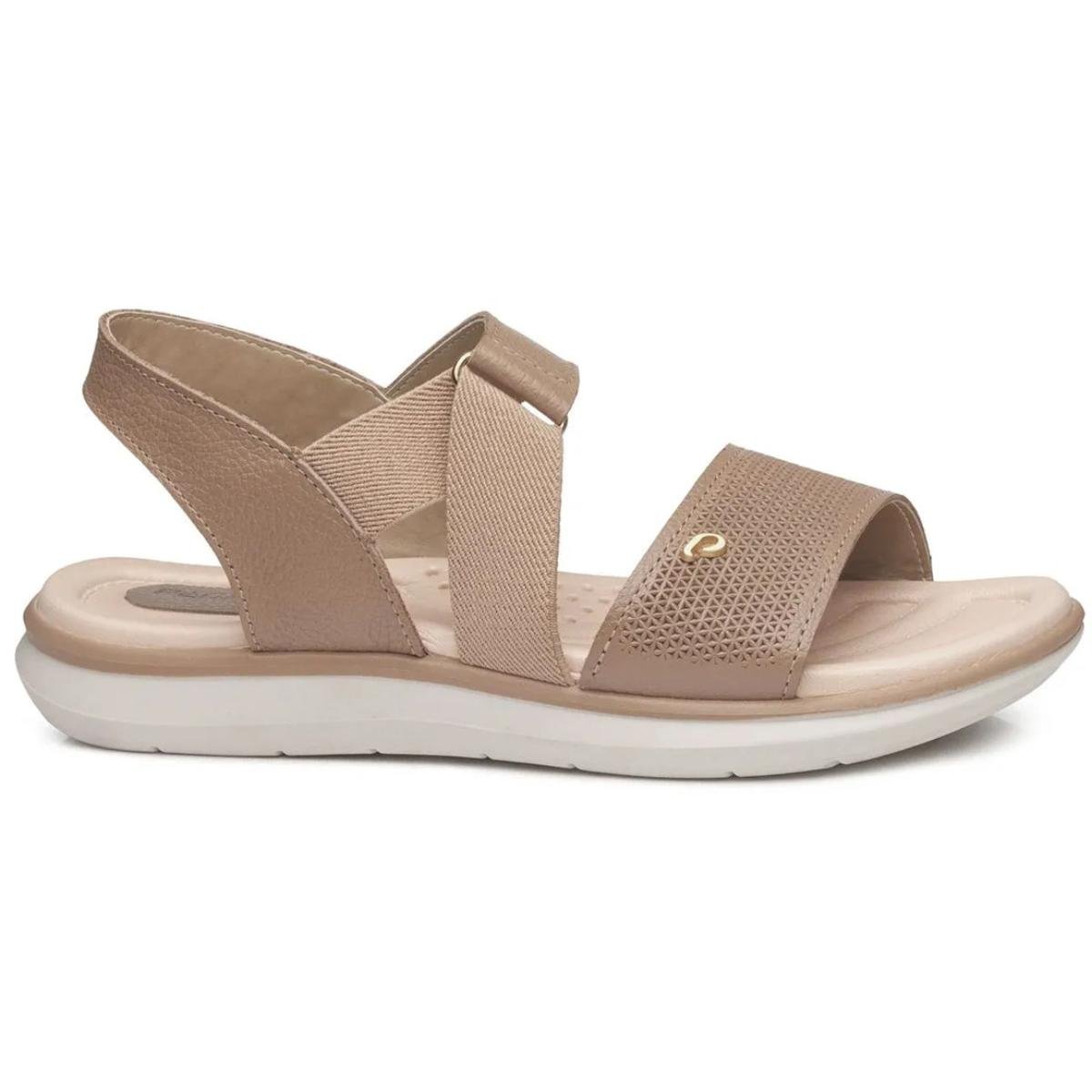 Sandália Couro Pegada Castor Feminina - Marrom Bege 2