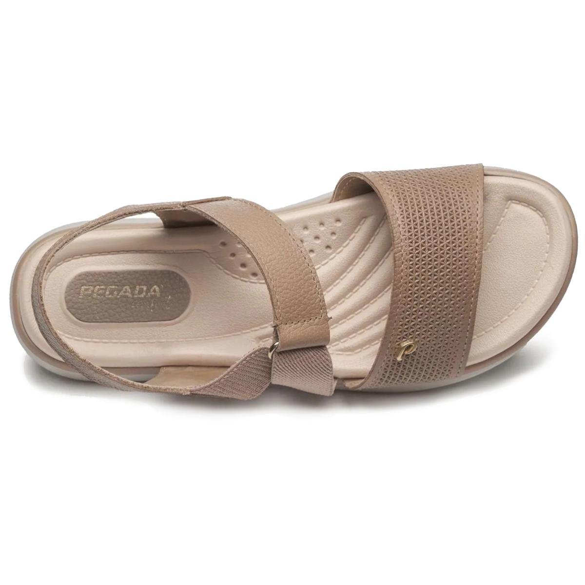 Sandália Couro Pegada Castor Feminina - Marrom Bege 3