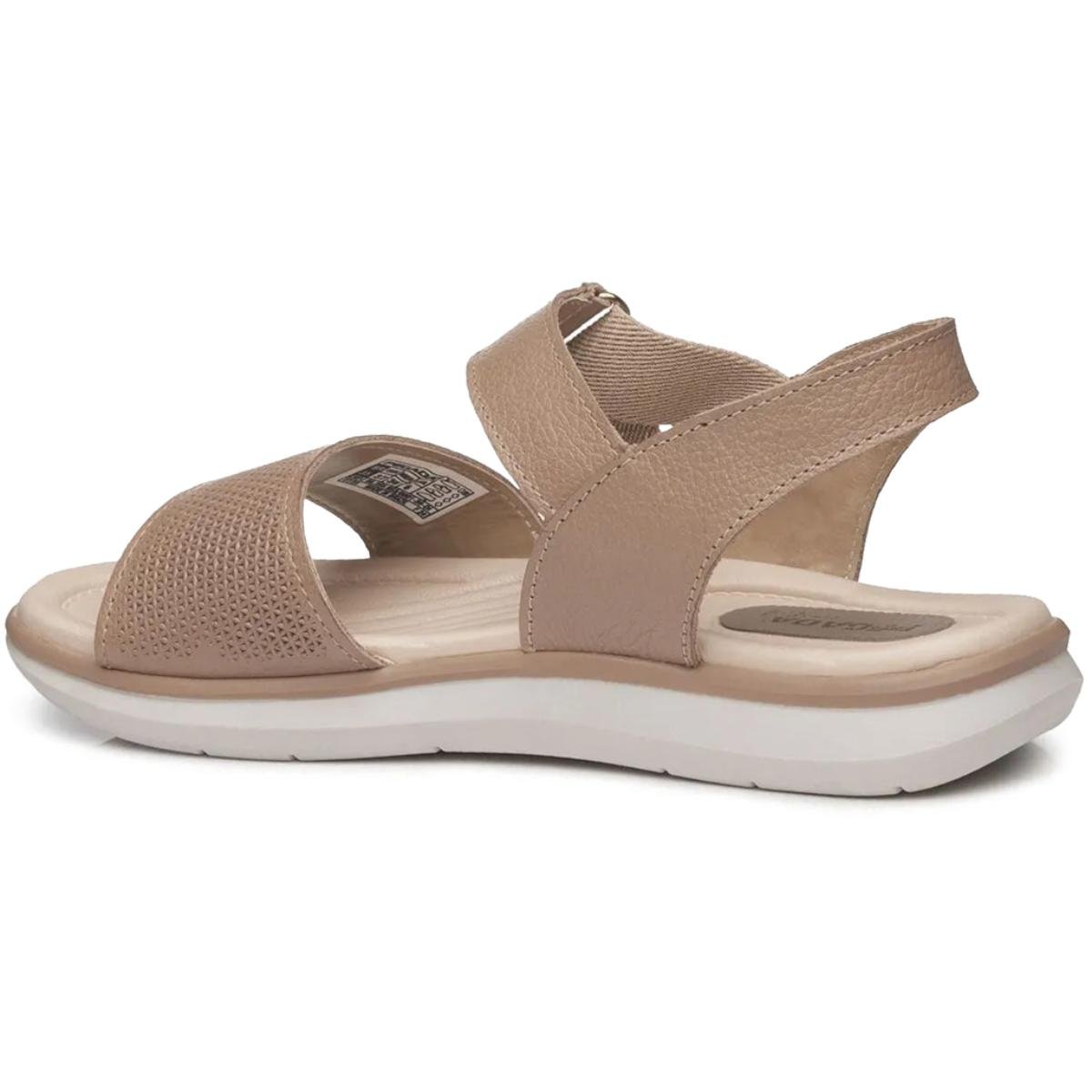 Sandália Couro Pegada Castor Feminina - Marrom Bege 4