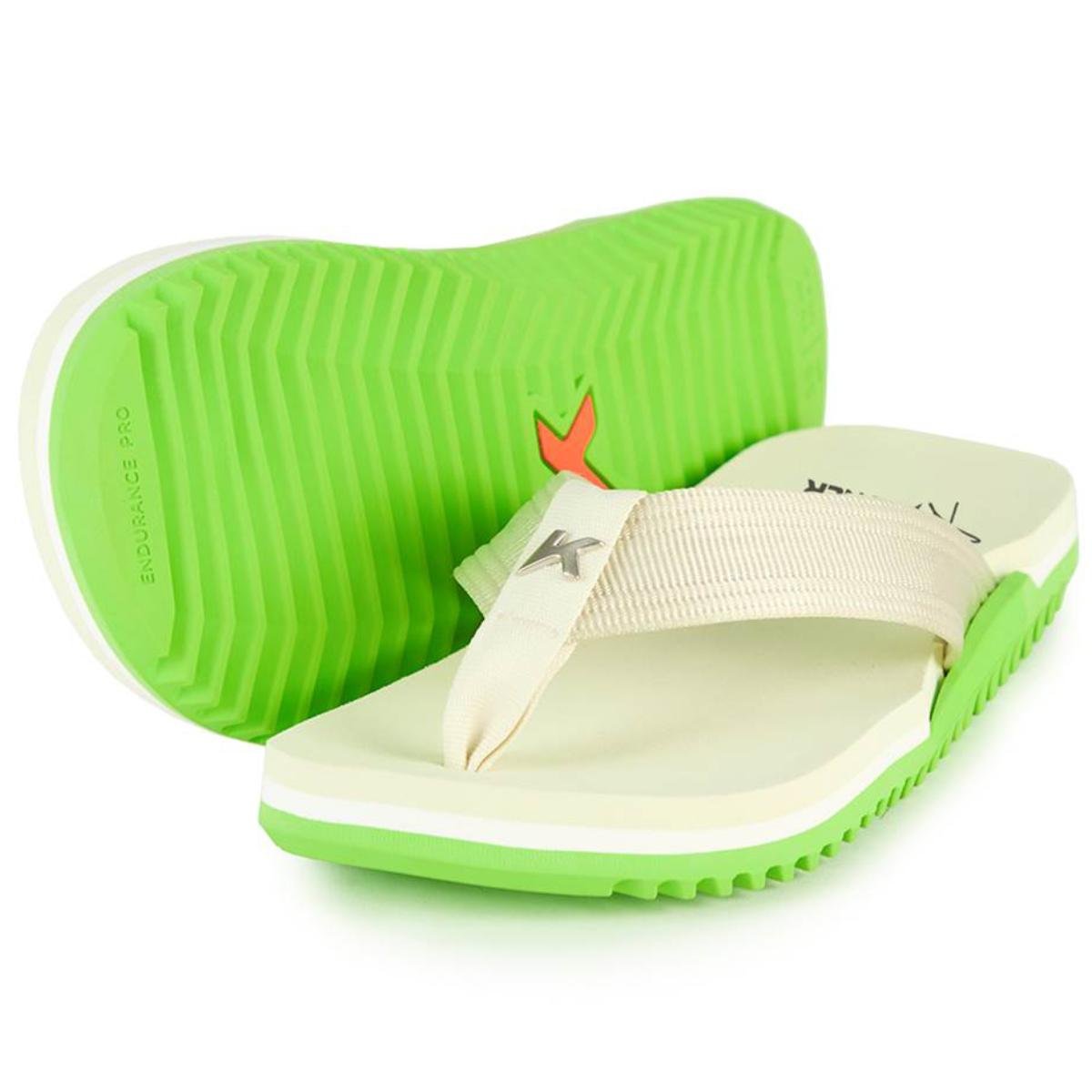 Chinelo Kenner Anitta Nk6 Pro Masculino - Branco e Verde Branco 1