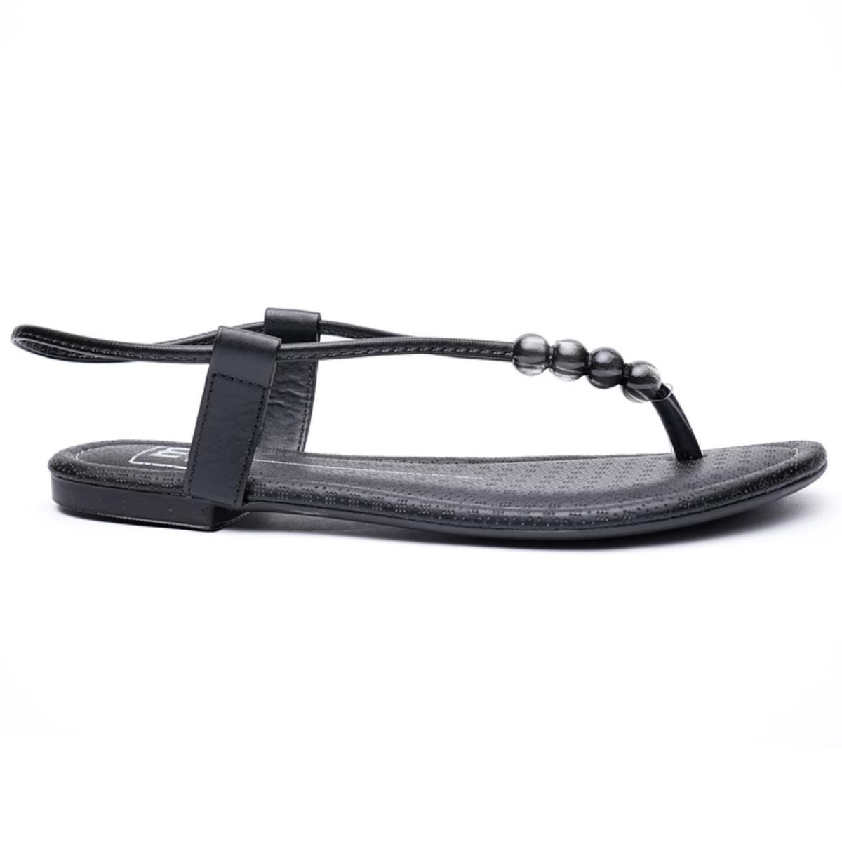 Rasteira Moleca Básica Calce Fácil Feminina - Preto Preto 2