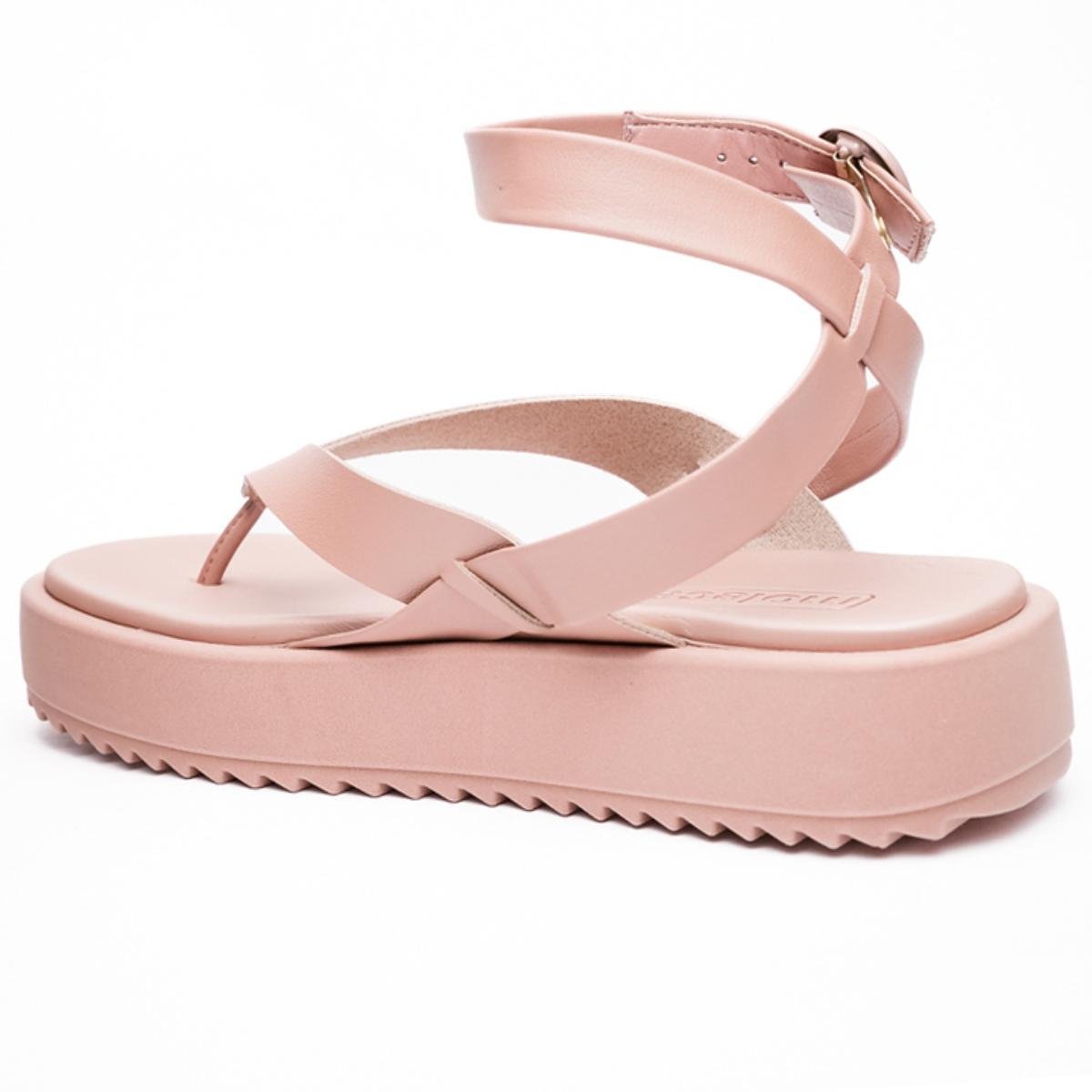 Rasteira Moleca Flatform Feminina - Bege Rosa 4
