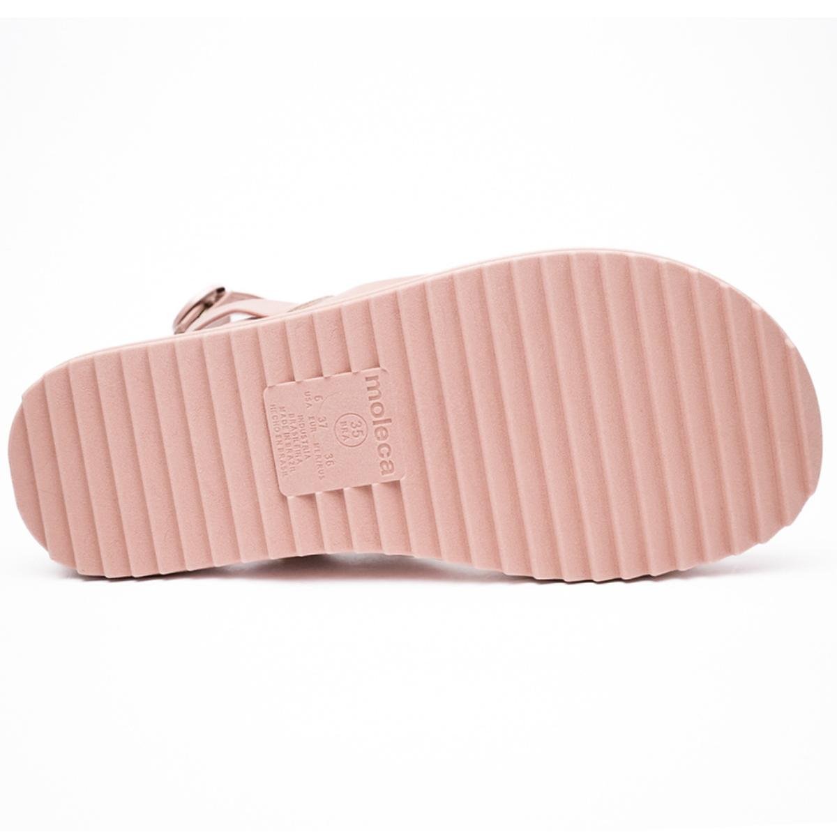 Rasteira Moleca Flatform Feminina - Bege Rosa 5